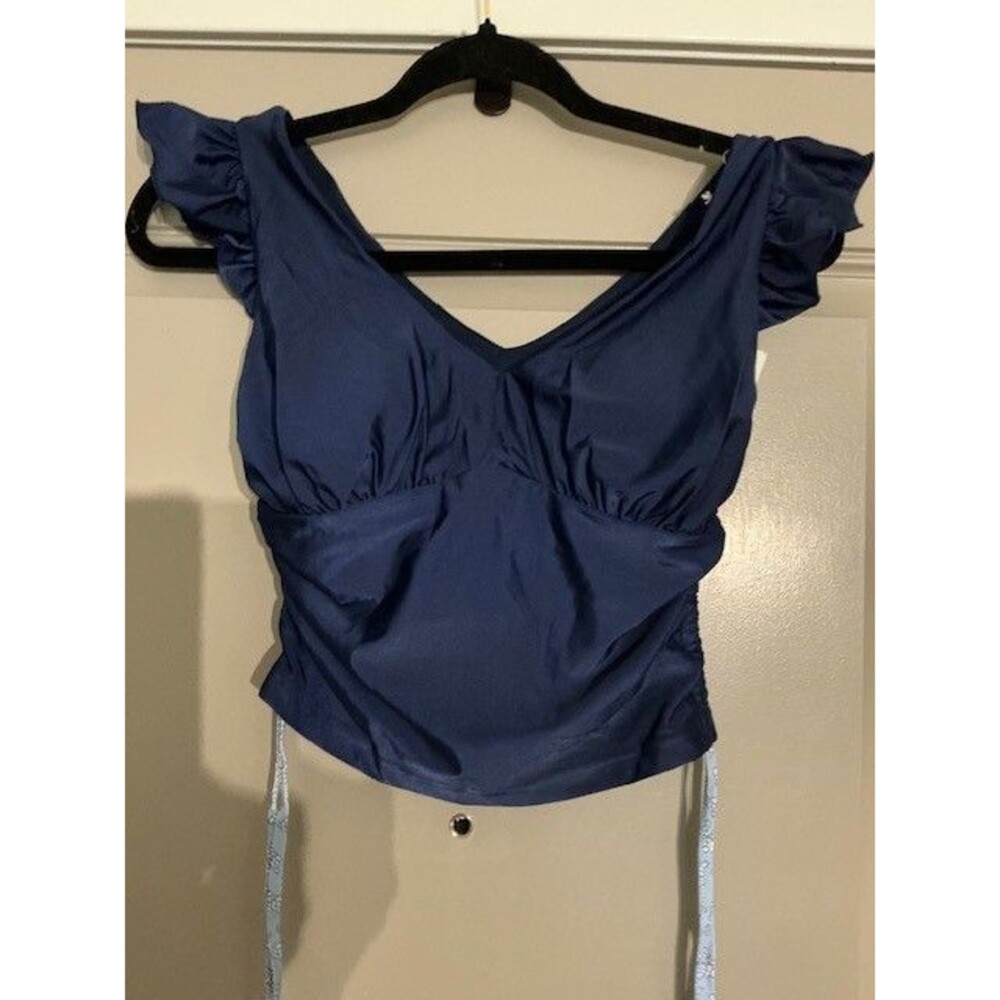 Shrimp & Grits Serendipity Navy Blue Mix and Match Swim Suit Top Sz S NWT